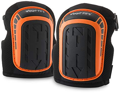 WrightFits Knee Pads for Work with Heavy Duty Gel Cushion Pads Perfect for Construction, Flooring and Gardening with Adjustable Non-Slip Straps - WW020518-S