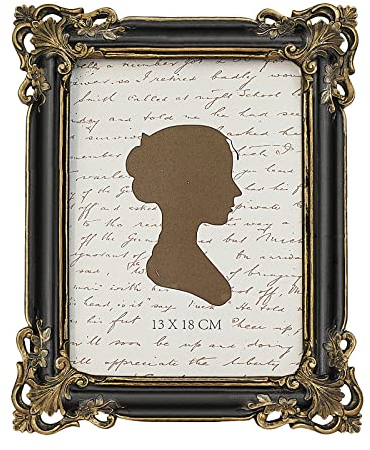 Vintage Picture Frame 5x7 Inch, Luxury Antique Photo Frames with Glass Front, Photo Display, Tabletop Wall Hanging, Gift Ideas, Black and Gold
