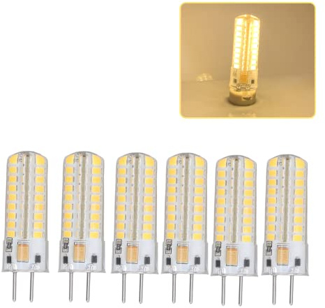 Gugxiom 6PCS GY6.35 Lampadina a LED, Lampadine AC/DC 12V 7W, Lampadina da 700 Lumens GY6.35 con Dissipazione di Calore Rapida a 360 °, per Luci Pendenti, Luci del Cabinet, ecc. (Luce calda)