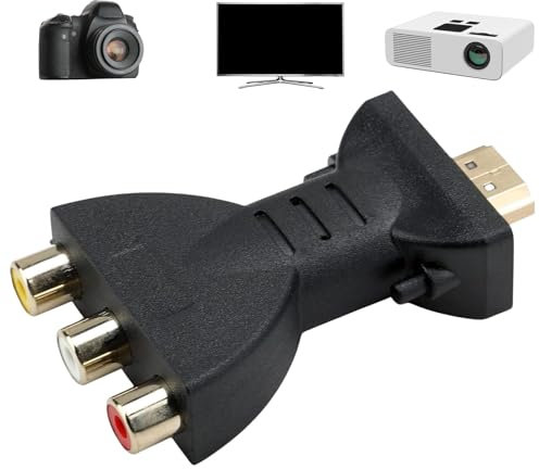 Tyrzol RCA HDMI Video Adapter - 1080P High-Definition HDMI to AV Converter for PC, Laptop, VCR, Camera, DVD, PS2