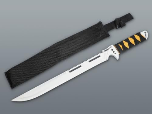 KS-11 Handliche Machete Scharf echt mit LED Lampe und Nylonholster – Ideal als Buschmesser für Deine Bushcraft Ausrüstung – Machete Survival Gesamtlänge: 46cm