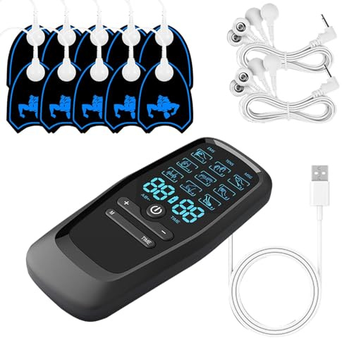 Elektrisk nackmassageapparat – 150 mA, 14 x 6,6 x 2 cm, 106 g, varmpackad, 9 lägen, EMS TENS MSG | Bärbar och uppladdningsbar nackmassagemaskin | Ergonomisk design för