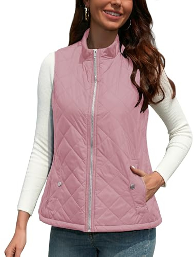 BEINF Doudoune Sans Manches Gilet Femme Léger Col Roulé Manteau Zippé Veste Hiver Doudoune