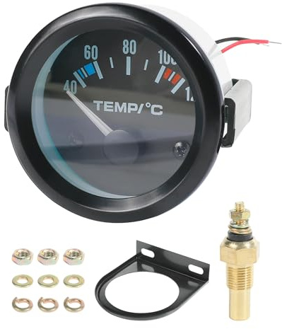 Flaconi Termometro Auto,Manometro Temperatura Acqua,Misuratore Temperatura Dell’acqua,Auto Motore 2 40-120℃ Indicatore Della Temperatura Dell'acqua,Adatto per la Maggior Parte Delle Auto o Motori