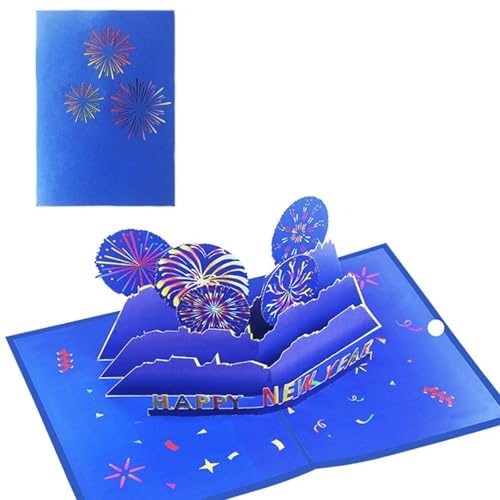 Colorful Theme 3D Pop Up Card Greeting Card for New Year Celebration and Heartfelt Message Card