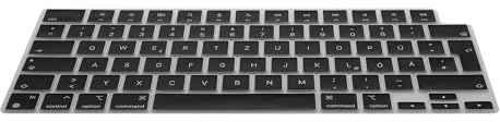 kwmobile Silikonskydd för tangentbord kompatibel med Apple Macbook Air 13,6 M3 2024 A3113 - QWERTZ tangentbordsöverdrag - Svart