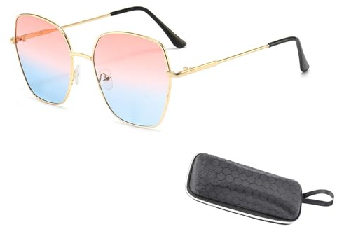 FISH DRAGATE lunettes de soleil pour homme et femme,style pilote avec étui à lunettes, lunette polarisante,protection uv400,sunglasses pour sport, course à pied, cyclisme,rose