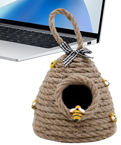 Colgante de Colmena Artesanal - de Colmena de Abejas Hechos a Mano | Elegante Figura de Decoración para Bandejas Plantas Plantas Casa Cocina Estantes Oficina Fiesta Temática