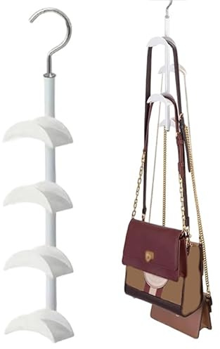 Perchero para Bolsos - Organizador de Armario para Bolsos | Soporte para Mochilas y Totes Colgador de Cinturones Pañuelos Carteras Corbatas Gorros Bufandas Ropa Interior