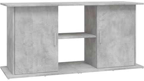Soporte para Acuario con Compartimentos y Estantes, Mueble bajo para Acuario, Mueble para Terrario, Gris Hormigón, Material de Madera(121x41x58 Cm) (121x41x58cm)