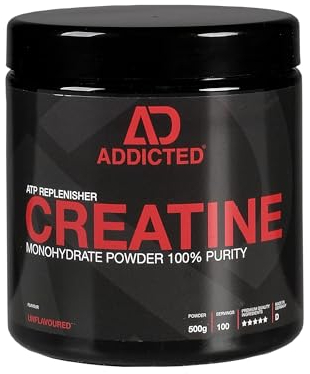 ADDICTED Creatine Monohydrat Pulver 500g, Pures Creatin Monohydrat In Premium Qualität, Kreatin Pulver mit sehr guter Löslichkeit, 100 Portionen
