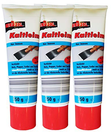 6 x Brücol Kaltleim für innen 250ml, Holzleim, Kalt-Leim, Dispersions-Klebstoff