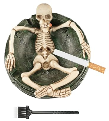 Annewbin Aschenbecher Schädel,Gothic Harz Aschenbecher,Halloween Tischaschenbecher Schädel,Creative Aschenbecher Groß,Aschenbecher lustig,Aschenbecher für Tisch Küche Bar