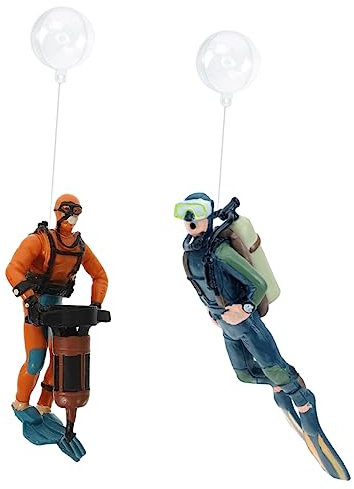 GRIRIW Stilvolles Schwimmendes Taucher-Ornament für Aquarien 2 Stück Taucherfigur Aquarium-zubehör für Haustiere - für Das Heimaquarium