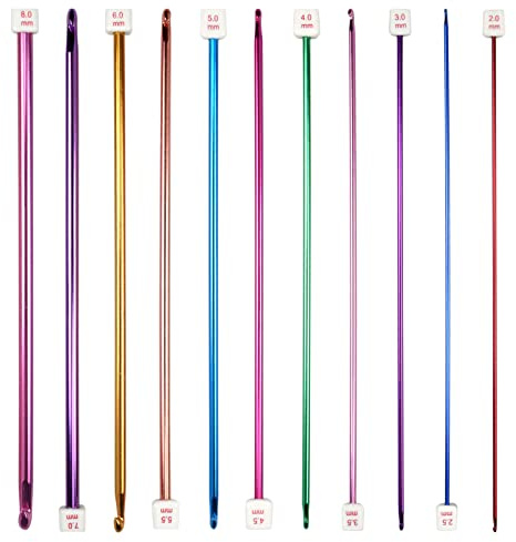 11 Piezas ganchillo tunecino agujas de ganchillo ganchillos crochet ganchillos crochet kit Agujas Crochet Tunecino para Tejer Herramienta de Tejer para Proyectos de Artesanía