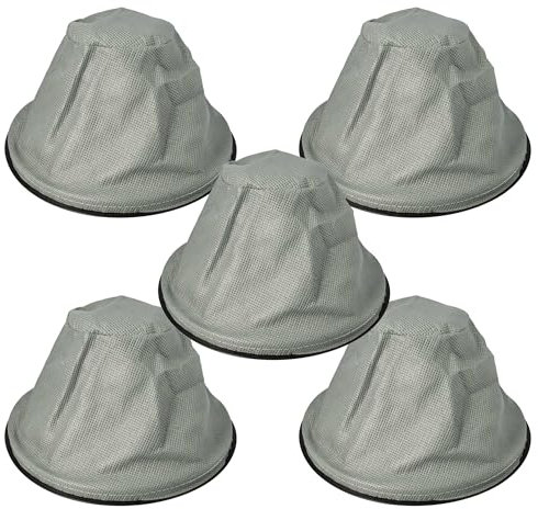 vhbw 5x filtro a sacco compatibile con Kaminer 1200W MK47737048 aspiratore per camino, aspiracenere - Filtro di ricambio, lavabile grigio/nero