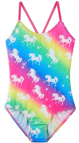 ZNYUNE Costume intero da bambina ad asciugatura rapida, protezione UV, 4-5 Anni