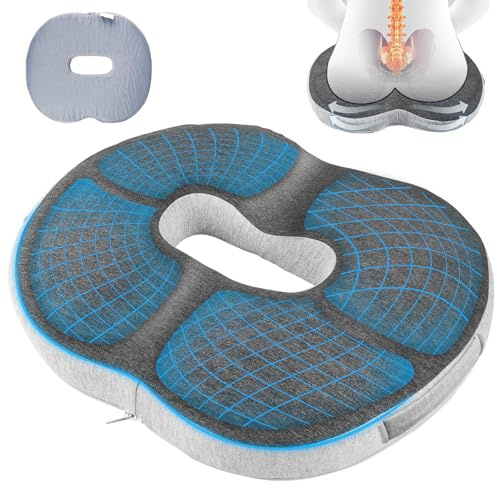 Cojín ortopédico para asiento, anti-decúbito para silla de oficina, ergonómico, alivio para el coxis, hemorroides, cadera, cojín para el coxis, cojín para asiento de sofá, oficina, coche, silla de