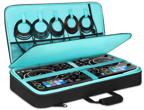AUROTIER DJ Controller Bag for DDJ FLX10/DDJ REV5/DDJ GRV6/DDJ FLX6/DDJ 1000/DDJ 800, Padded DJ Backpack with Multi-pocket for 17 Inch Laptop, DJ Carrying Mixer Case for DJ Equipment, Black