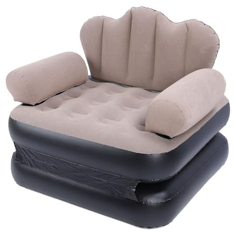 Ejoyous Matelas Gonflable pour Canapé, Portable Café Pliant Épaissé PVC 6.1LB Charge Roulement Doux Gonflable Canapé Pour Voyage Sac À Dos