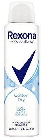 Rexona Anti Transpirant Spray Cotton Dry Deospray schützt 48 Stunden gegen Körpergeruch und Achselnässe 150 ml
