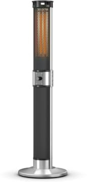 Swan Al Fresco Column Electric Patio Heater, SH16310N, Garden and Outdoor Heating, Adjustable Power Setting, 2000W, Tip Over Safety Switch, IP24 Approved, Stainless Steel Base, Black