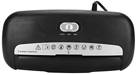 Electric Shredder, 6 Sheet Strip-Cut Paper and Credit Card Shredder for Home or Small Office Use 220V 10L Removable Bin (UK plug)