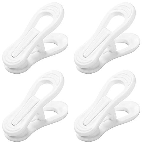 Otylzto 20 Pcs Multi-Purpose Clips for Hangers, White Clothes Hanger Clips, Standard Plastic Hanger