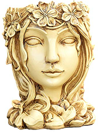 aniceday Gesicht Skulptur Garten Pflanztopf Büste Kopf Blumentopf Pflanztopf Gesicht Gesicht Pflanzer Sukkulenten Kaktus Blumentopf Harz Für Home Garten Büro Desktop Dekoration