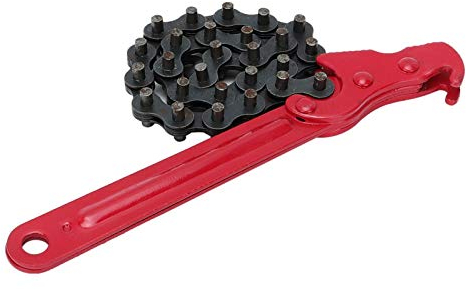 BOROCO Clé à chaîne à cliquet robuste, clé à filtre à huile à chaîne réglable, filtre à poignée, pince à clé, outil de réparation polyvalent