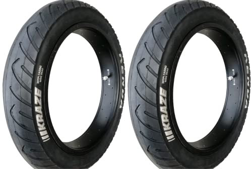 COPPIA 2 PNEUMATICI COPERTONI Kenda Kraze 20 X 4.00 per Bici Fat Bike Bicicletta Gomma Stradale (Nero con Scritta Bianca)