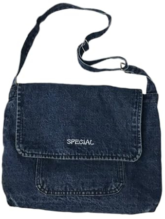 PACKOVE Damaxelväska – skolväska av denim, bärväska, handväska och plånbok, blå, 30*9*25cm