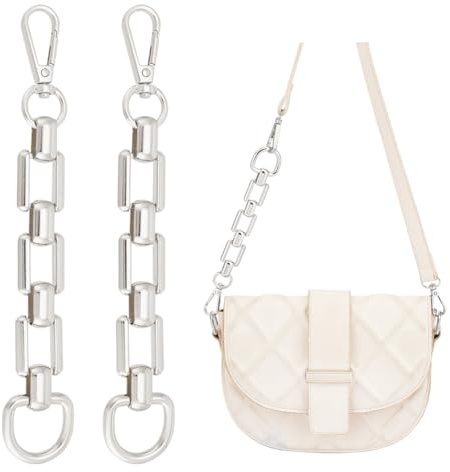 UNICRAFTALE 2 stycken korta fickkedjor plånbokrem längd 18 cm enkla handväskor förlängningskedja axelrem för väskor för crossbody axel handväskor väskor tillbehör