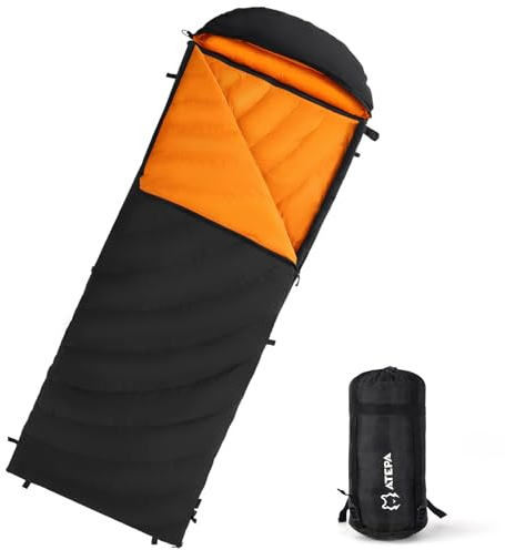 ATEPA Cocoon Hug 400 Daunenschlafsack für Erwachsene, 650 FP recycelt tragbarer ultraleichter 3-Jahreszeiten-Schlafsack, kompakt wasserdicht für Rucksackreisen, Camping und Wandern