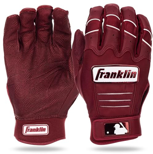 Franklin Sports MLB Schlaghandschuhe CFX Pro Schlaghandschuhe für Erwachsene und Jugendliche, Baseball- und Softball-Schlaghandschuhe, Premium-Qualität, Burgunderrot, Größe S