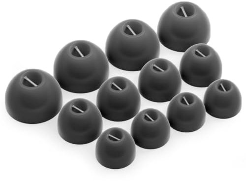 Okuli 12 x Silikon Ohrstöpsel Ohrhörer Gummi Tipps Für Bowers & Wilkins Pi5, Pi7 Kopfhörer Ohrhörer in Schwarz