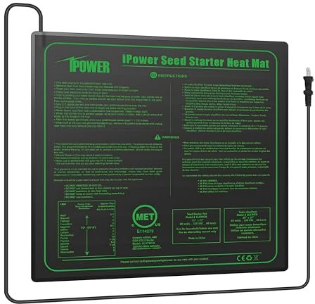 iPower Strapazierfähige Heizmatte für Sämlinge, warm, 50,8 x 50,8 cm, Hydrokultur-Heizkissen, wasserdicht, für Saatgut, Gewächshaus und Keimung