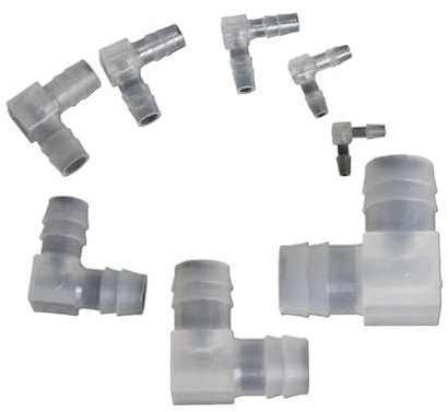 Genérico Conector de Manguera de plástico de ángulo Recto, Conector en Forma de L for Manguera de Codo Pagoda, riego de jardín, pecera y Acuario, 5 uds.(20mm 5Pcs)