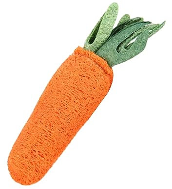 POPETPOP Haustierspielzeug Karottenförmiges Kauspielzeug Aus Natürlichem Luffa Essbares Backenzahnspielzeug Für Kleine Hunde Katzen Kaninchen Zum Spielen Und Zahnpflege