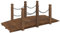 Gartenbrücke aus massivem Fichtenholz in verbrennter Optik - 150x67x56 cm mit Kettengeländer - Langlebig & stilvoll für Ihren Garten