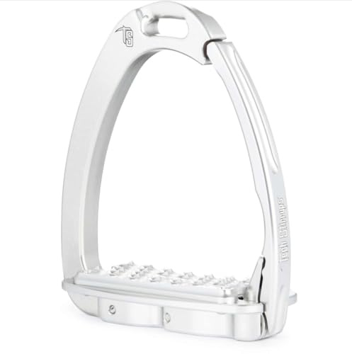 Tech Stirrups Venice Sloped EVO - Staffa di sicurezza in alluminio con impugnatura antiscivolo, adatta per primavera e terreno (argento)