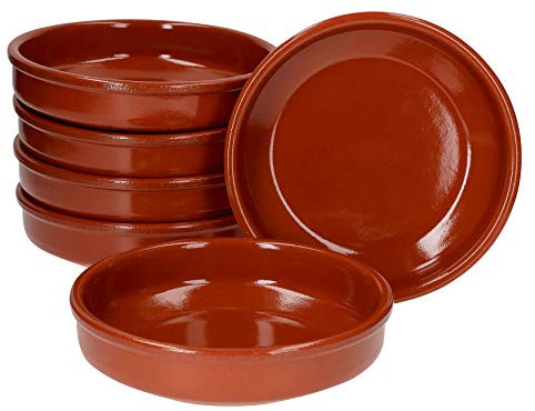 MamboCat Cazuela Schale Bruno Tonware I 6er Set I Ø 20 cm I Größe L I Mediterran I Glasiert I Unikat Handarbeit I Antike/Vintage I Mittelalter I Wikinger