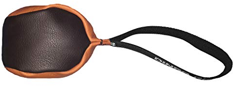 Dingo Gear Weicher Echtlederball mit Griff für das Beißtraining, Ø 11 cm, Hundespielzeug zum Apportieren und Belohnen, zufällige Auswahl