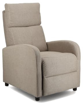 Home Heavenly®- Sillón Relax reclinable Manual Nexus Sofá Infividual. Butaca para salón con reposapiés, Compacto. Sistema por Empuje. Tostado