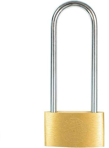 Candado arco largo de laton macizo con llave (42 mm)
