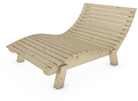 TUGA - Holztech Gartenliege Relaxliege Liege - Franzi Breite (Fichte) 120cm Einstiegshöhe 50cm