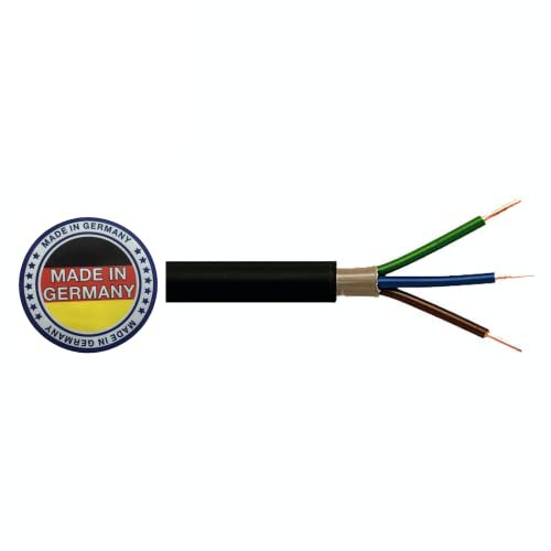 Pollmann NYY J 3 x 1,5, 3 x 2,5, 5 x 1,5, 5 x 2,5 mm², cavo ad alta tensione da 1 a 25 m, (NYY-J, 3 x 2,5 mm², 1 m, colore: nero