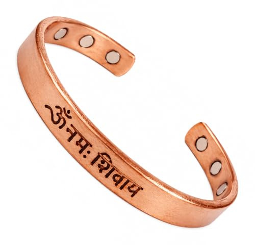 Touchstone indisk handgjord helande koppararmband, chakra-smycken, manschett, gåva för kvinnor och män Andligt budskap, Koppar