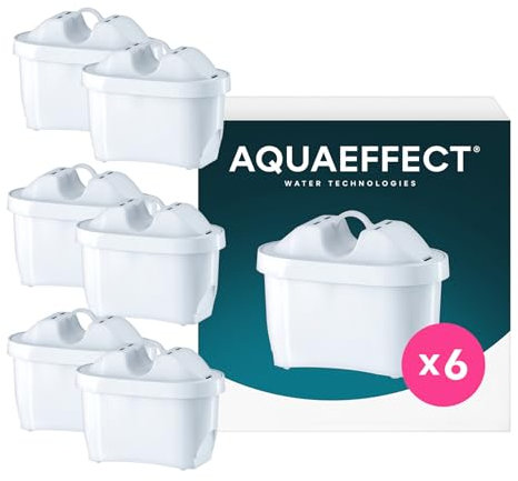AQUAEFFECT MAX+ Filtri per Acqua Compatibili con tutte le Caraffe Brita® - Confezione da 6
