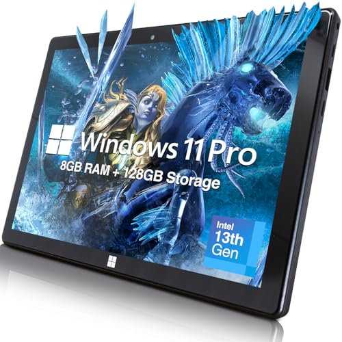 Fusion5 10.1 Windows 11 Professional Tablet PC - Intel 13th Gen - Full HD Windows Tablet Computer - 8GB RAM, 256GB SSD Storage, Quad-Core CPU, 10 Inch, USB 3.0, Micro HDMI, Expandable Storage